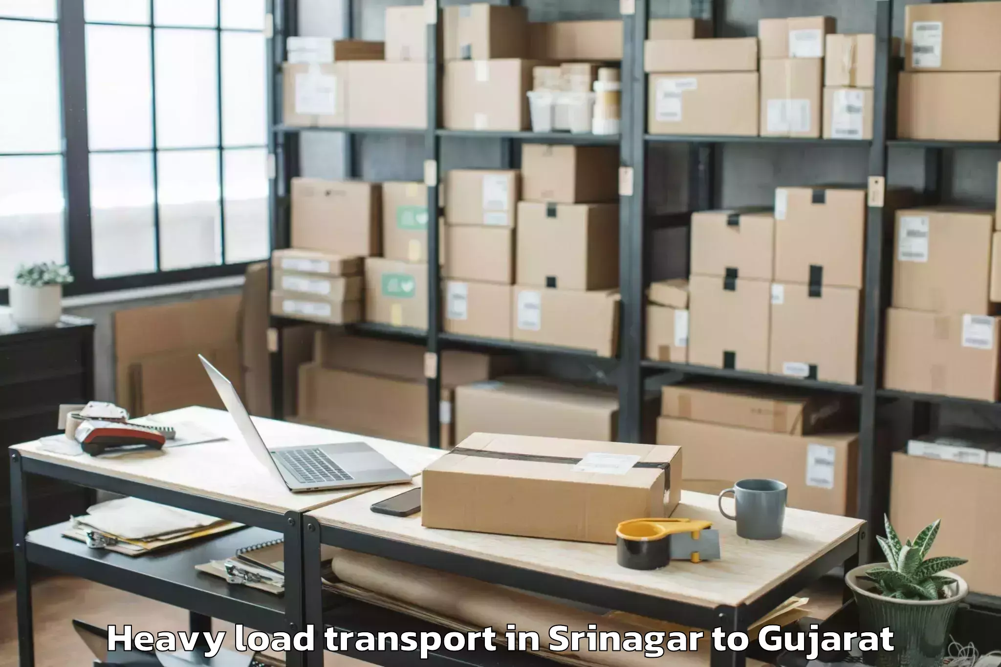 Book Srinagar to Hansot Heavy Load Transport Online